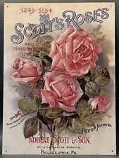 1849-1894 Scott's Roses Penrose nurseries 1995 vintage metal sign picture