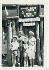 1950s Funny Girls in Frilly Bonnets Family Bobbie Burns Brush Brothers B&W Photo picture