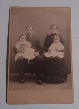 ANTIQUE VTG CIRCA 1800'S ERA B&W CABINET CARD PHOTO,  UNKNOWN FAMILY  picture