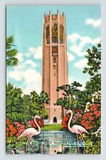 Lake Wales Florida Singing Bok Tower Mountain Lake Sanctuary Linen Postcard picture