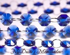 .SALE ~  Sapphire Crystal Cut Chain 14 mm w/Silver Ring Connectors picture