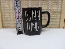 NWOT Rae Dunn DUNN FUND Coffee Mug Black Inside And Out White Letters  picture