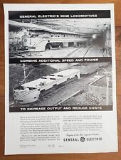 Vintage 1961 General Electric GE poster: Mining Locomotive Rail Road Car picture