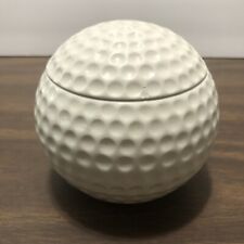 Golf Ball Shaped Ceramic Trinket Box Ball Dish 3.25” H X 3.25” W picture