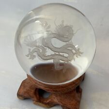 3D Laser Engraved Dragon Crystal Ball Figurine 7.5”/19 cm Circumference picture