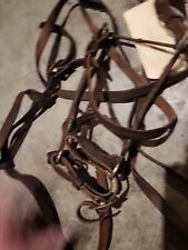 Vintage Horse Bit Tack Steel Wire Leather Bridal Harness Western Decor  picture