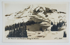 1930s Mt Ranier Washington Paradise Valley WA RPPC Postcard Mountain Mount picture