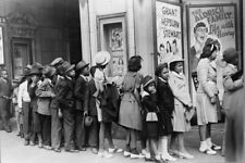 Kids Waiting Outside a Movie Theater Chicago 1941 - 4 x 6 Photo Print picture