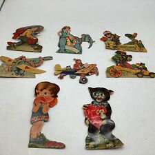 Vintage/Antique Valentines Lot of 8 Die Cut Mechanical Moving Germany Cats Heart picture