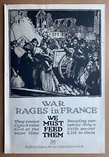 1917 War Rages in France We Must Feed Them by Townsend US Food Admin WWI Poster picture