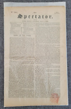 THE SPECTATOR ORIGINAL ANTIQUE NEWSPAPER 1839 4TH MAY picture