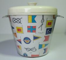 Vintage Marine Nautical Flags Knots ICE BUCKET 1970s picture