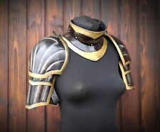 Gothic women pair of pauldrons and metal gorget for women knight Armor Costume picture