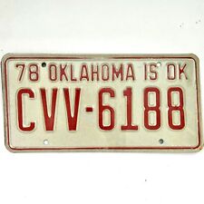 1978 United States Oklahoma Cleveland County Passenger License Plate CVV-6188 picture