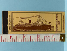 Front Strike Matchbook Cover Merchants & Miners Line 1852 - 1952   gmg picture