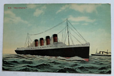 Vintage ca 1910s Ship Postcard Cunard Line RMS Mauretania steamer steamship picture