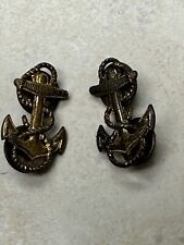 Pair of US Navy Aviation Cadet Sterling Collar Pins W/Sterling Clutchbacks picture