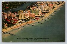 c1956 Ocean Front Hotels Nation's Playground Miami Beach FL VINTAGE Postcard picture