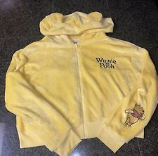 Disney Winnie the Pooh Fuzzy Zip Up Yellow Sweatshirt with Ears Junior XL Jacket picture