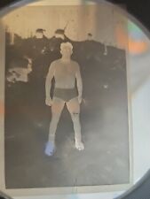 1930s 40s Black And White Photograph Negitive Of A Man In Underwear Logger  picture