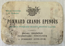 Pommard Grands Elenots Michel Gaunoux Vintage Wine Bottle Label Ephemera picture