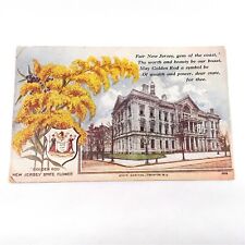 New Jersey Trenton State Capitol Building & Flower Goldenrod Postcard Post '16 picture