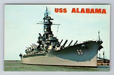 USS Alabama, Ships, Transportation, Antique Vintage Souvenir Postcard picture