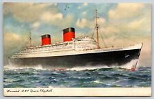 Vintage Postcard Of Cunard R.M.P. Queen Elizabeth Printed In England picture