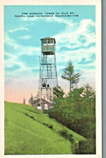 VIntage Postcard-Fire Wardens' Tower on Bald Mt.,4th Lake, Adrirondack Mts, NY picture