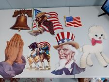 Vintage LOT 7 Beistle USA JULY 4th Die Cut Out Decoration Uncle Sam Liberty Bell picture