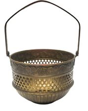 Antique Brass Basket Gilded WMF Germany With Handle Grapes And Stems Decor picture