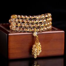 TOP GRADE & Natural Gold Rutilated Quartz 108pcs Round Beads Crystal Bracelet picture