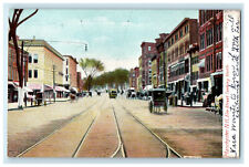 c1905s Elm Street, Manchester New Hampshire NH Antique Posted Postcard picture