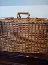 Wicker Rattan Woven Vintage Dual Locking Basket picture