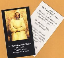 Trappist Monk Holy Card Quotes Handsome Humble Silent Saint Rafael New 2011 Card picture