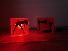 Pair Of E & K Global Sexy Shadow Light | Man Cave/ Bar Decor | Red And Blue RARE picture