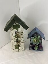Set Of Two Decorative Birdhouses Hand Painted  picture