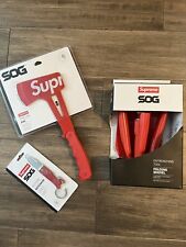 Supreme SOG HAND AXE SS18 FOLDING SHOVEL FW17  KEYTRON KNIFE Red LOT Authentic picture