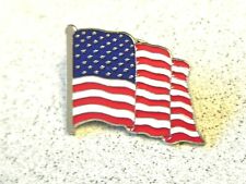 USA Flag Pin American Large Stamped MADE IN USA Silver tone HIGH QUALITY enamel picture