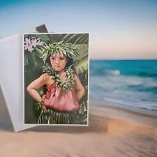 1980s Hawaiian Island Heritage Greeting Card by Mary Koski - Keiki Hula - NEW picture