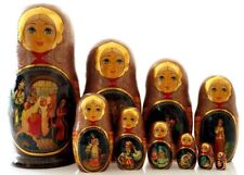 Russian Nesting Dolls Matreyshka 10” 10 Pieces Storybook Fairytale picture