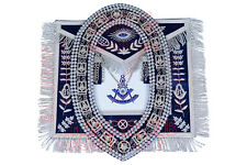MASONIC PAST MASTER Lambskin Apron Fully Hand Made With Chain Collar Twice Ring picture