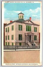 Oldest Masonic Building.  Richmond Virginia Vintage Postcard. picture