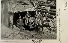 Postcard Antique 1906 MINERS Wagon Mine Entrance PHILADELPHIA Lithograph picture