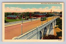 Richmond IN-Indiana, Main Street Bridge, Antique, Vintage Souvenir Postcard picture