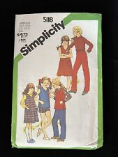 Simplicity Pattern #5118 Size 10 & 12 Girls Dress, Jumper,Top,Shirt,Pants,Shorts picture