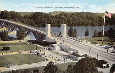 Lincoln Memorial Bridge Vincennes IN Indiana Wabash River Vtg Postcard C14 picture