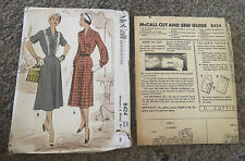 1951 Vintage McCall's Sewing Pattern 8424 Women’s Dress Size 18 Bust 36 picture