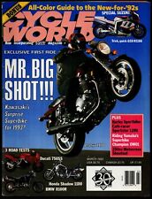 MARCH 1992 CYCLE WORLD MAGAZINE, KAWASAKI ZEPHYR 1100, DUCATI 750SS, BMW R100R picture