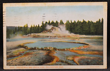 Castle Well & Castle Cone Geyser Yellowstone Park Haynes Postcard 1923 3.5x5.5